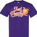 Just Peachy Shirt for Women, Cute Peach Graphic Tee, Aesthetic Summer Fruit T-Shirt, Funny Positive Vibe, Trendy Top