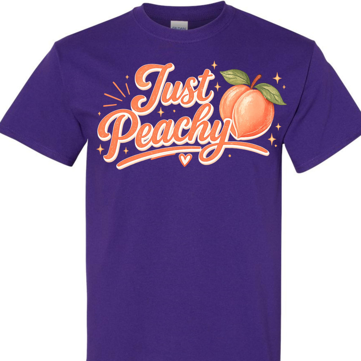 Just Peachy Shirt for Women, Cute Peach Graphic Tee, Aesthetic Summer Fruit T-Shirt, Funny Positive Vibe, Trendy Top
