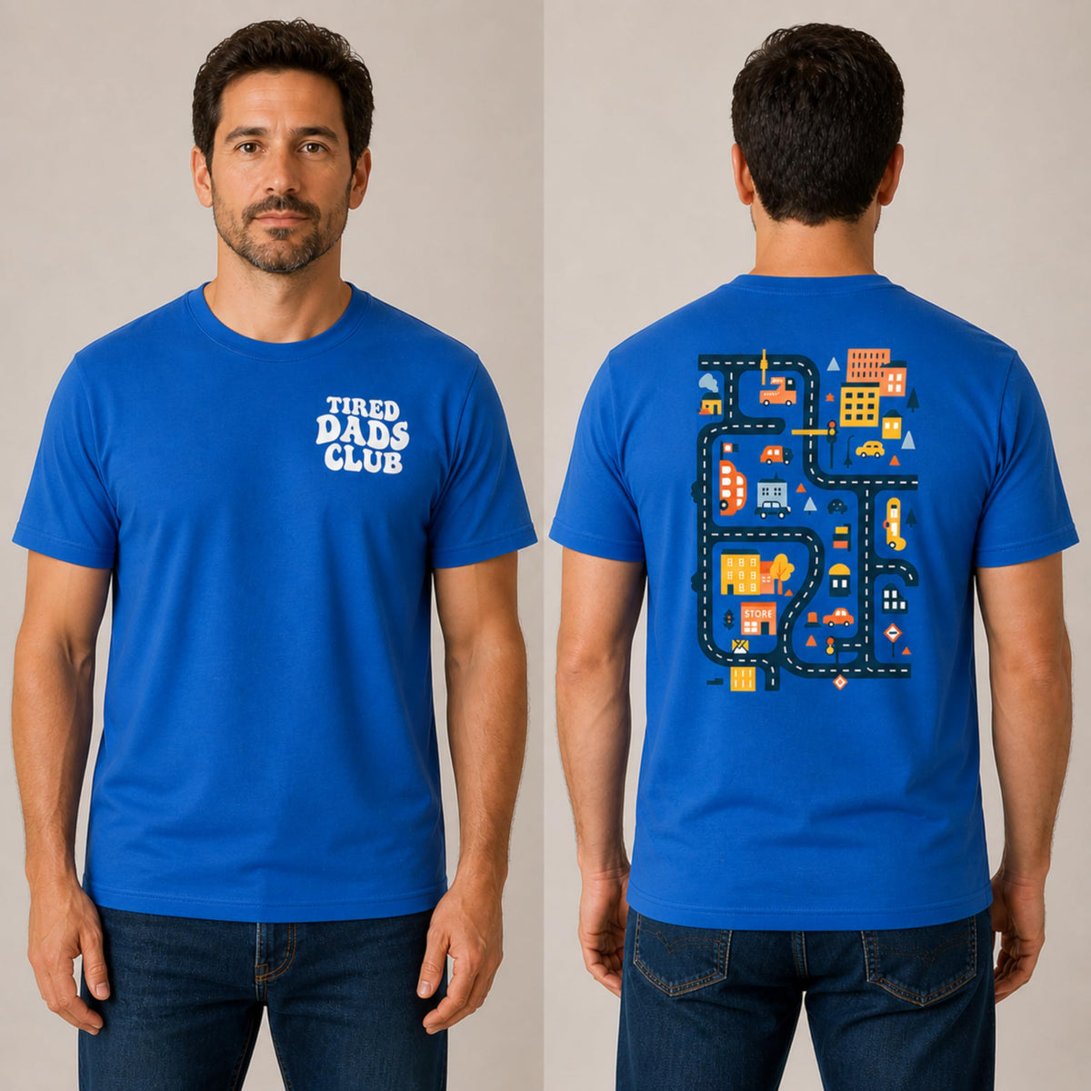 Tired Dads Club Shirt, Play Cars On Dad's Back Mat Road Car Race Track Shirt, Gift for Father