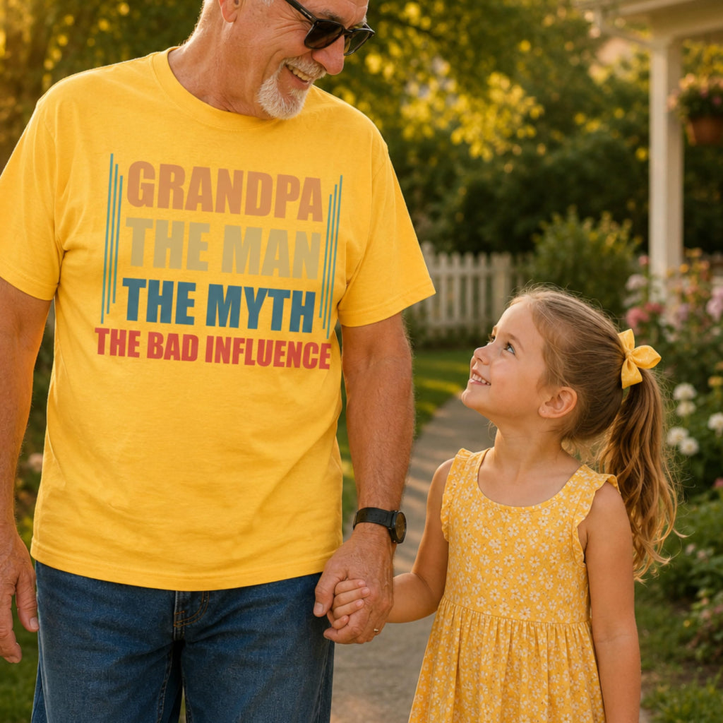 Funny Grandpa Shirt, The Man The Myth The Bad Influence, Graphic T-Shirt