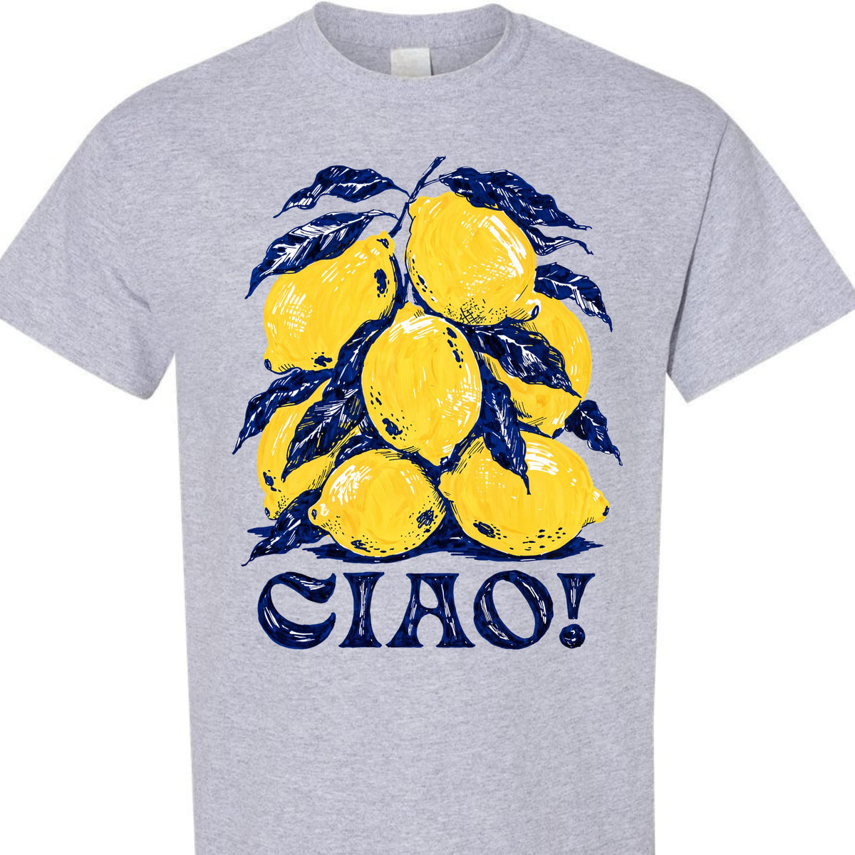 Ciao Lemon Citrus Fruit Graphic Tee Retro Italian Summer Shirt