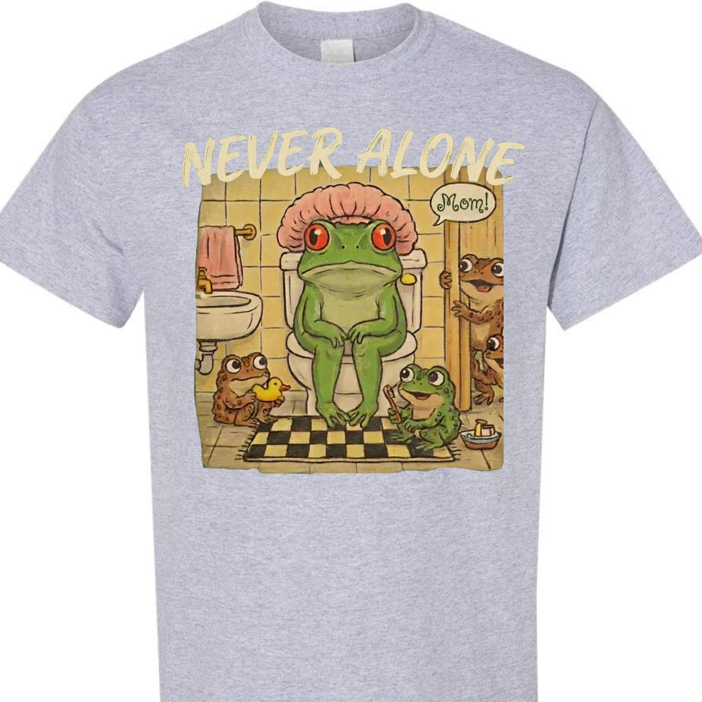 Never Alone Frog Mom Funny Graphic T-Shirt for Women