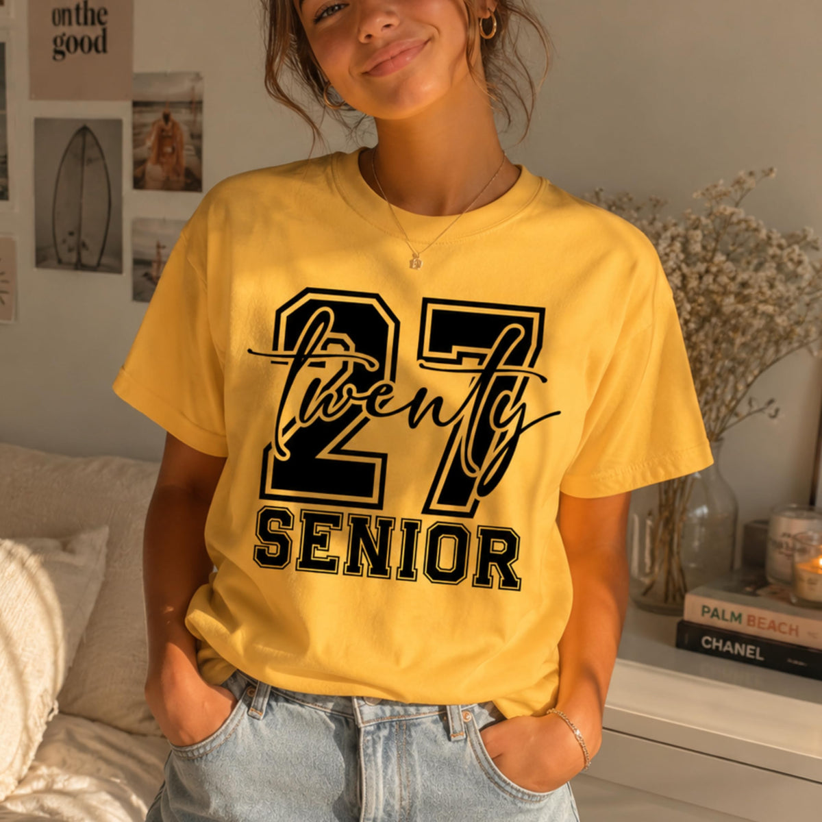 World and Space Senior 2027 T-Shirt for Teen Girls, Class of 2027 Graduation Tee, Trendy Senior Year Outfit