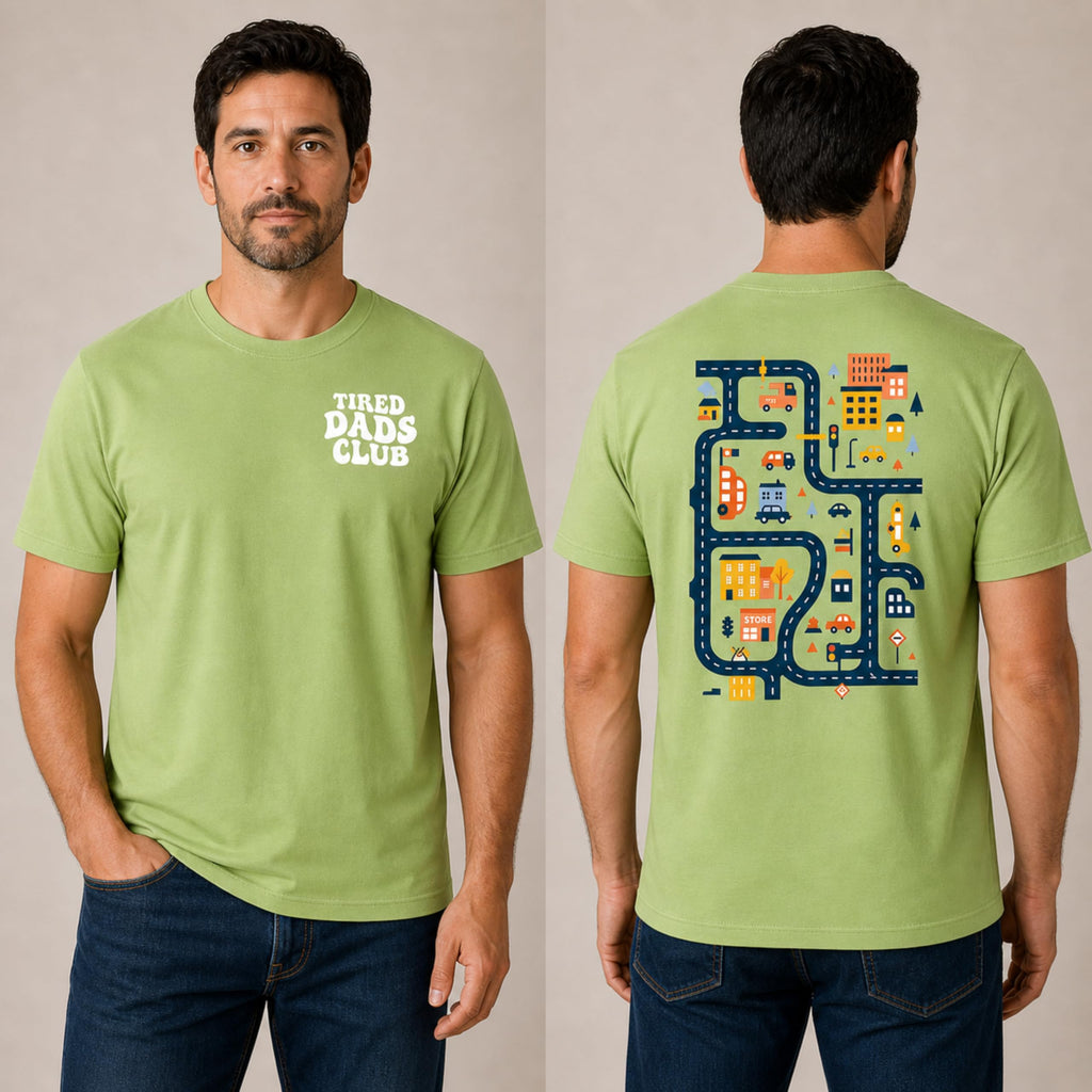 Tired Dads Club Shirt, Play Cars On Dad's Back Mat Road Car Race Track Shirt, Gift for Father