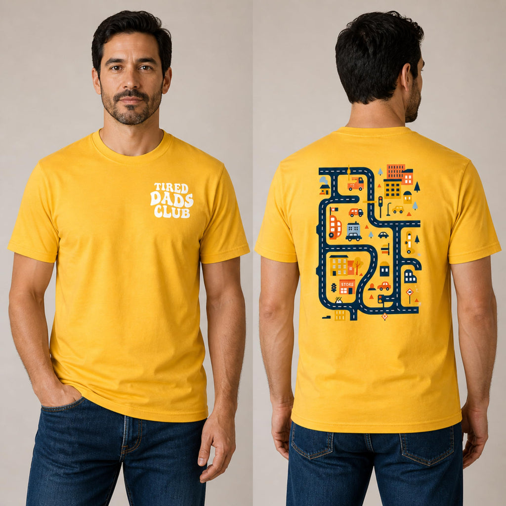 Tired Dads Club Shirt, Play Cars On Dad's Back Mat Road Car Race Track Shirt, Gift for Father