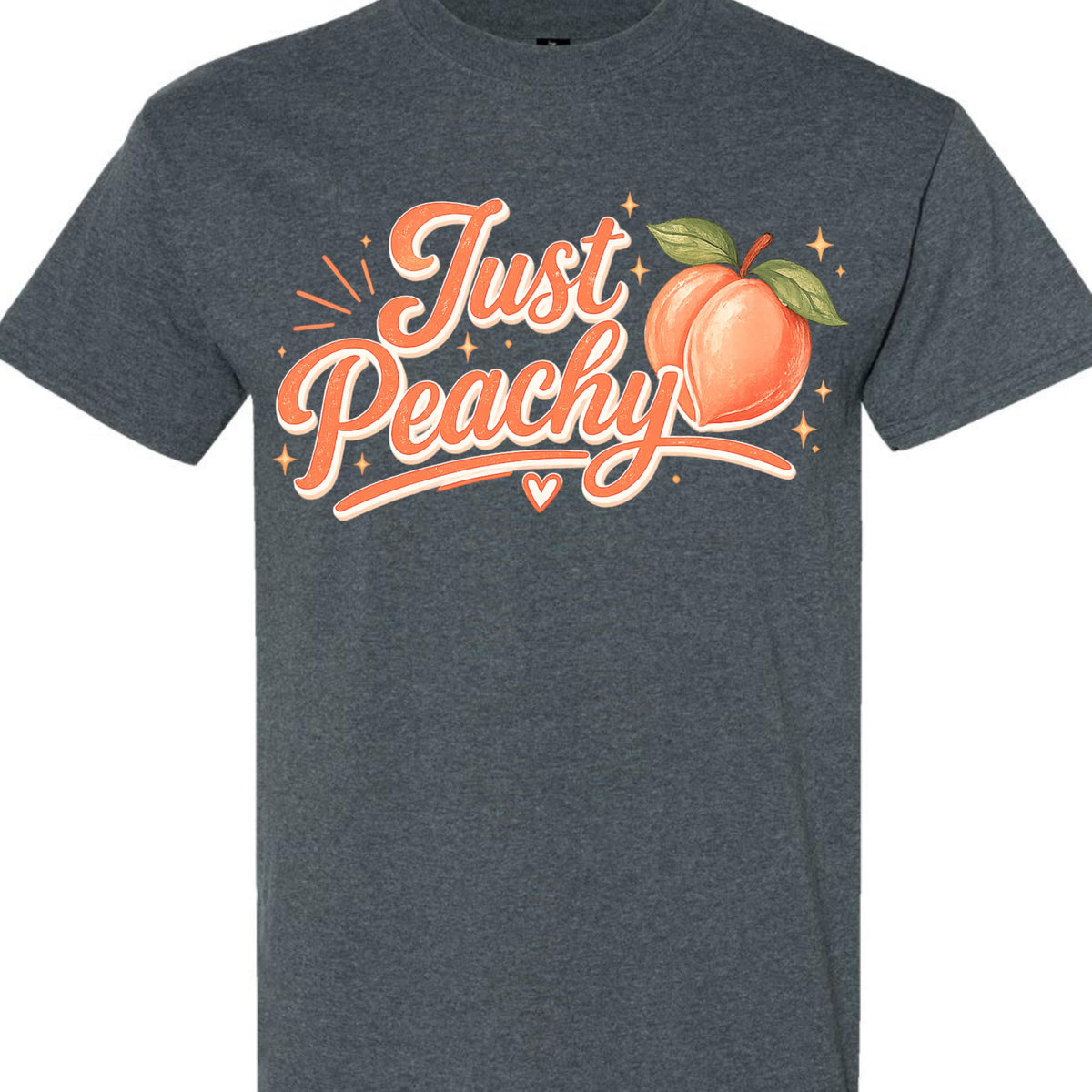 Just Peachy Shirt for Women, Cute Peach Graphic Tee, Aesthetic Summer Fruit T-Shirt, Funny Positive Vibe, Trendy Top