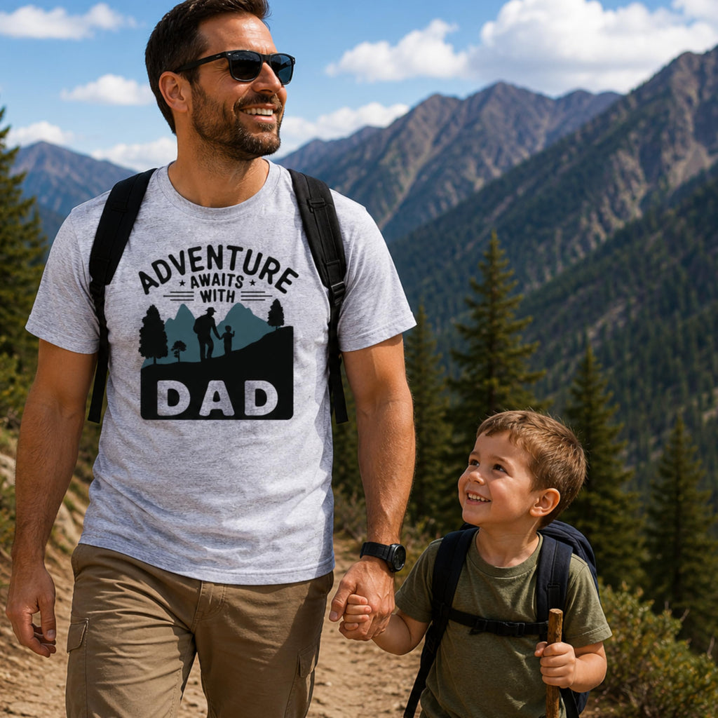 World and Space Adventure Awaits with Dad Shirt, Fathers Day Hiking Camping T-Shirt