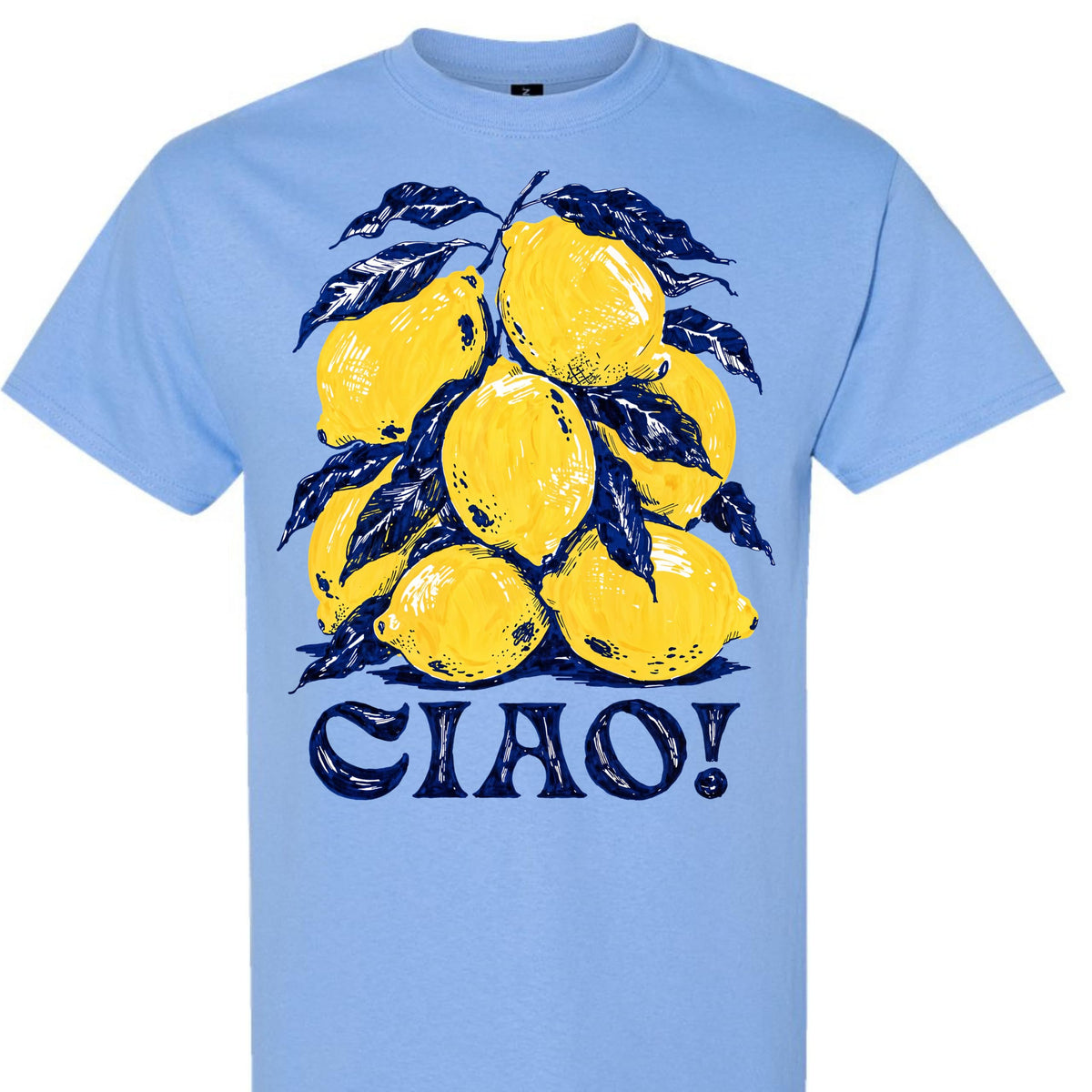 Ciao Lemon Citrus Fruit Graphic Tee Retro Italian Summer Shirt