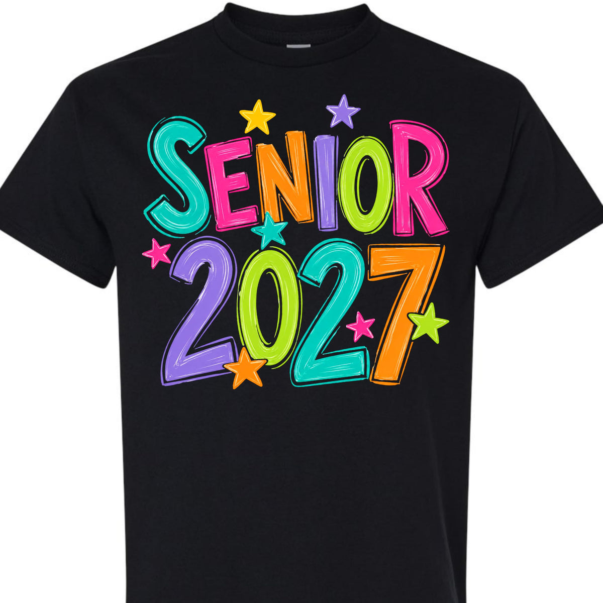 Senior 2027 Class of 2027 Colorful Graduation Graphic T-Shirt