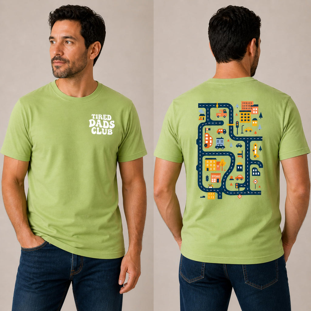 Tired Dads Club Shirt, Play Cars On Dad's Back Mat Road Car Race Track Shirt, Gift for Father