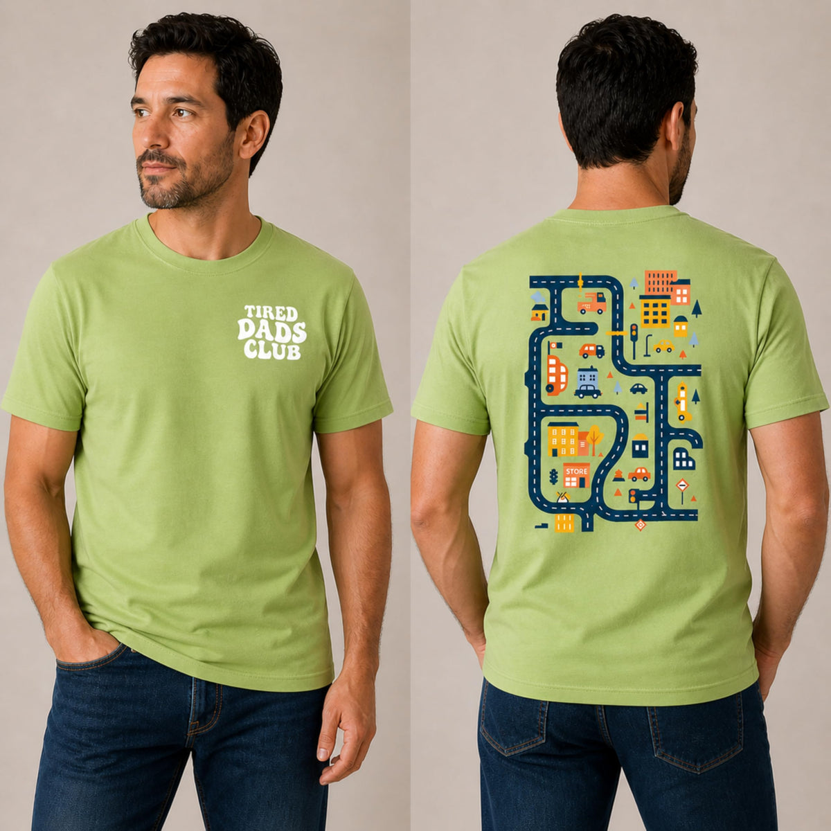 Tired Dads Club Shirt, Play Cars On Dad's Back Mat Road Car Race Track Shirt, Gift for Father