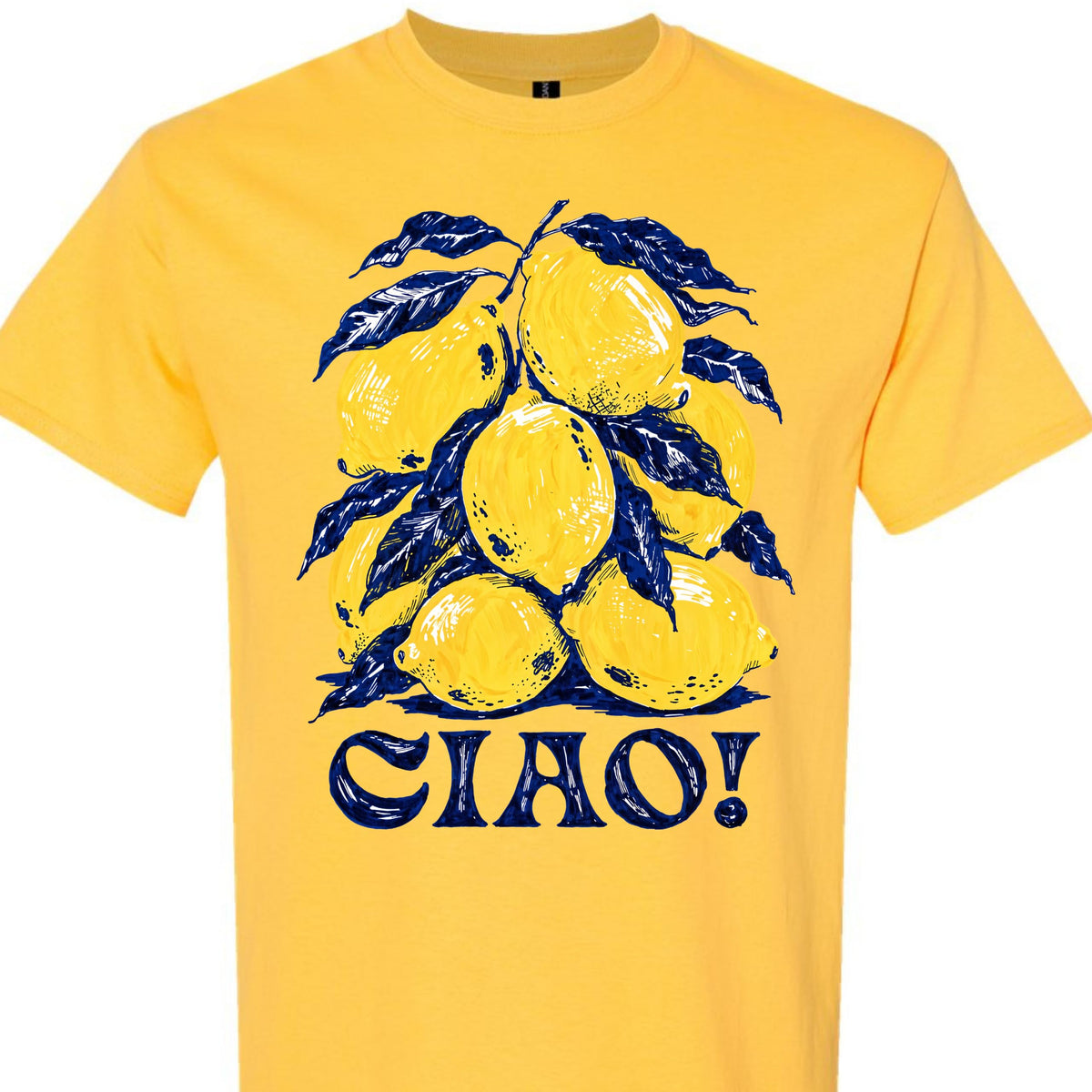 Ciao Lemon Citrus Fruit Graphic Tee Retro Italian Summer Shirt