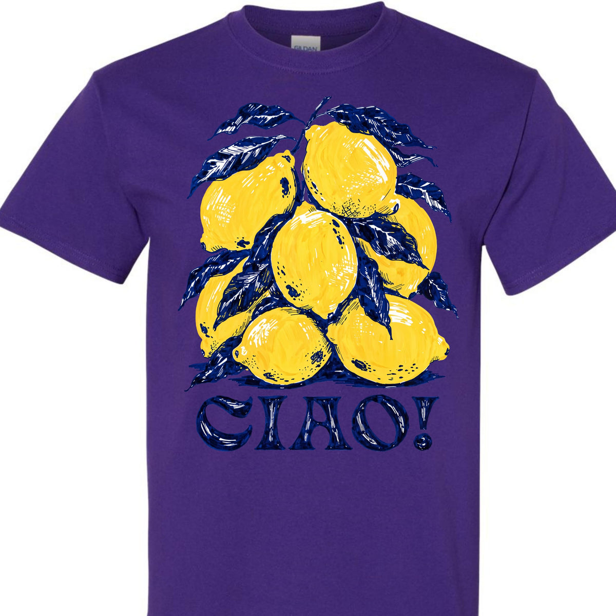 Ciao Lemon Citrus Fruit Graphic Tee Retro Italian Summer Shirt