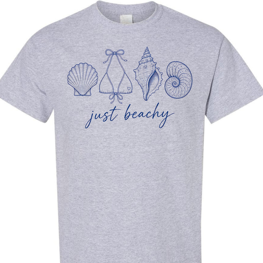 Just Beachy Graphic T-Shirt for Women, Coastal Summer Tee