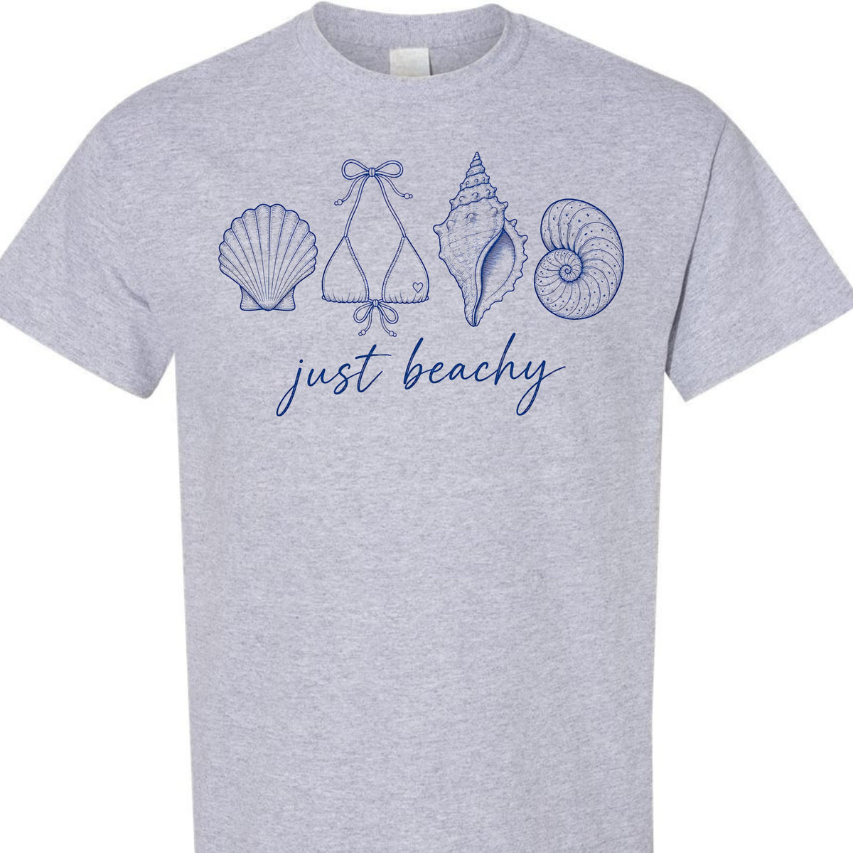 Just Beachy Graphic T-Shirt for Women, Coastal Summer Tee