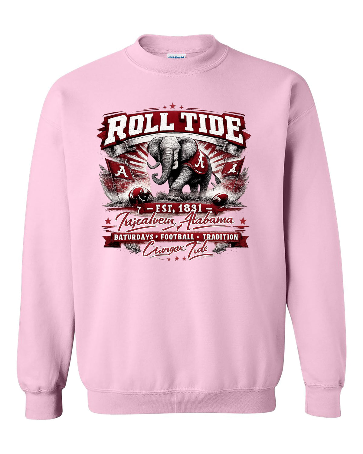 World and Space Roll Tide Game Day Sweatshirt, Vintage College Football Crewneck Pullover