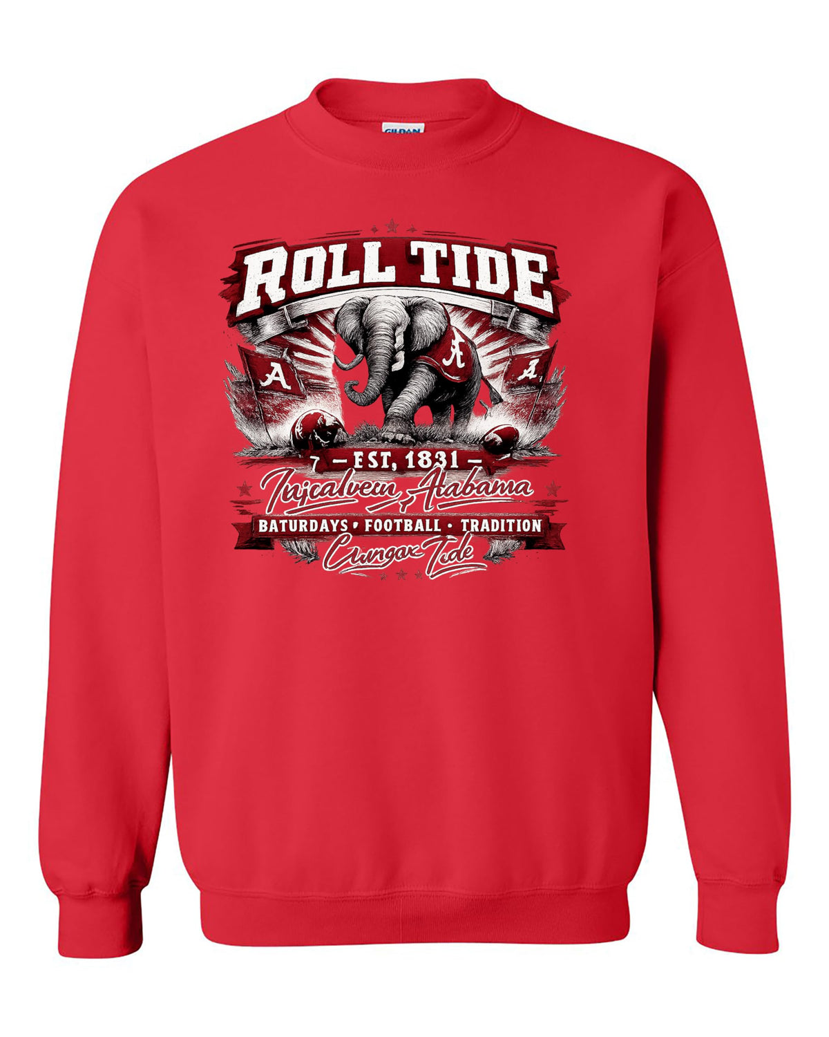 World and Space Roll Tide Game Day Sweatshirt, Vintage College Football Crewneck Pullover