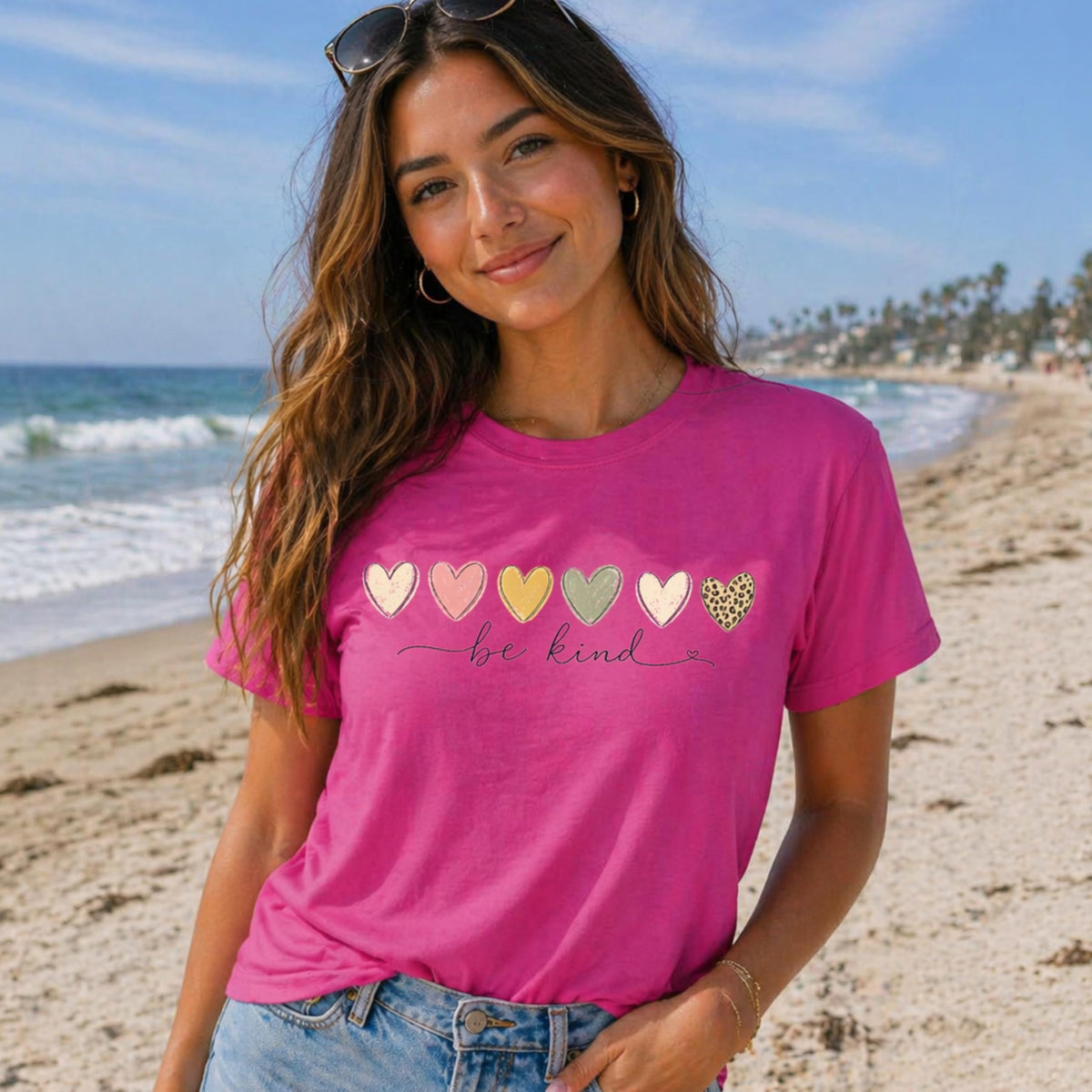 Be Kind Shirt for Women, Cute Heart Graphic Tee, Inspirational Kindness, Aesthetic Vintage Style, Casual for Teens