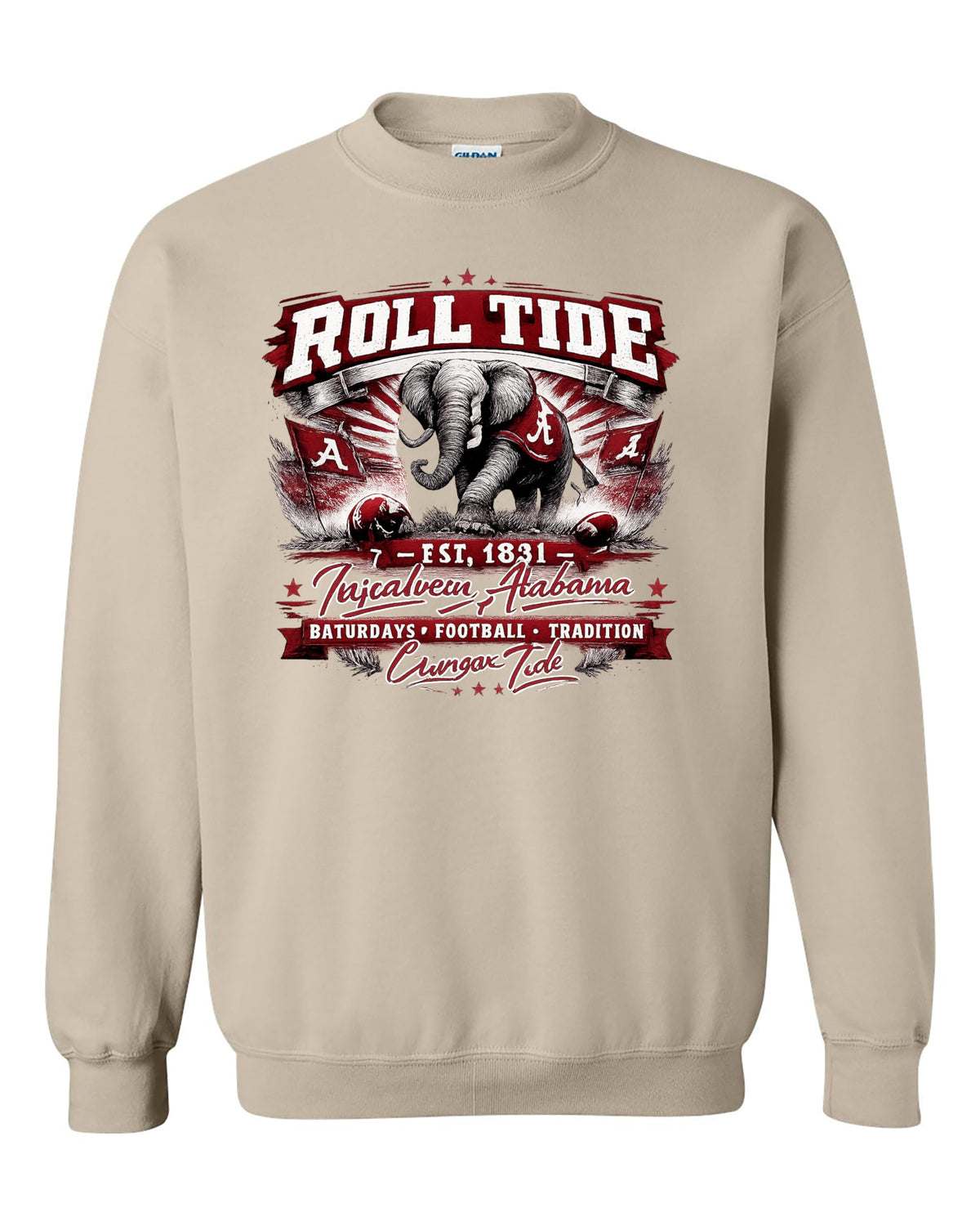World and Space Roll Tide Game Day Sweatshirt, Vintage College Football Crewneck Pullover