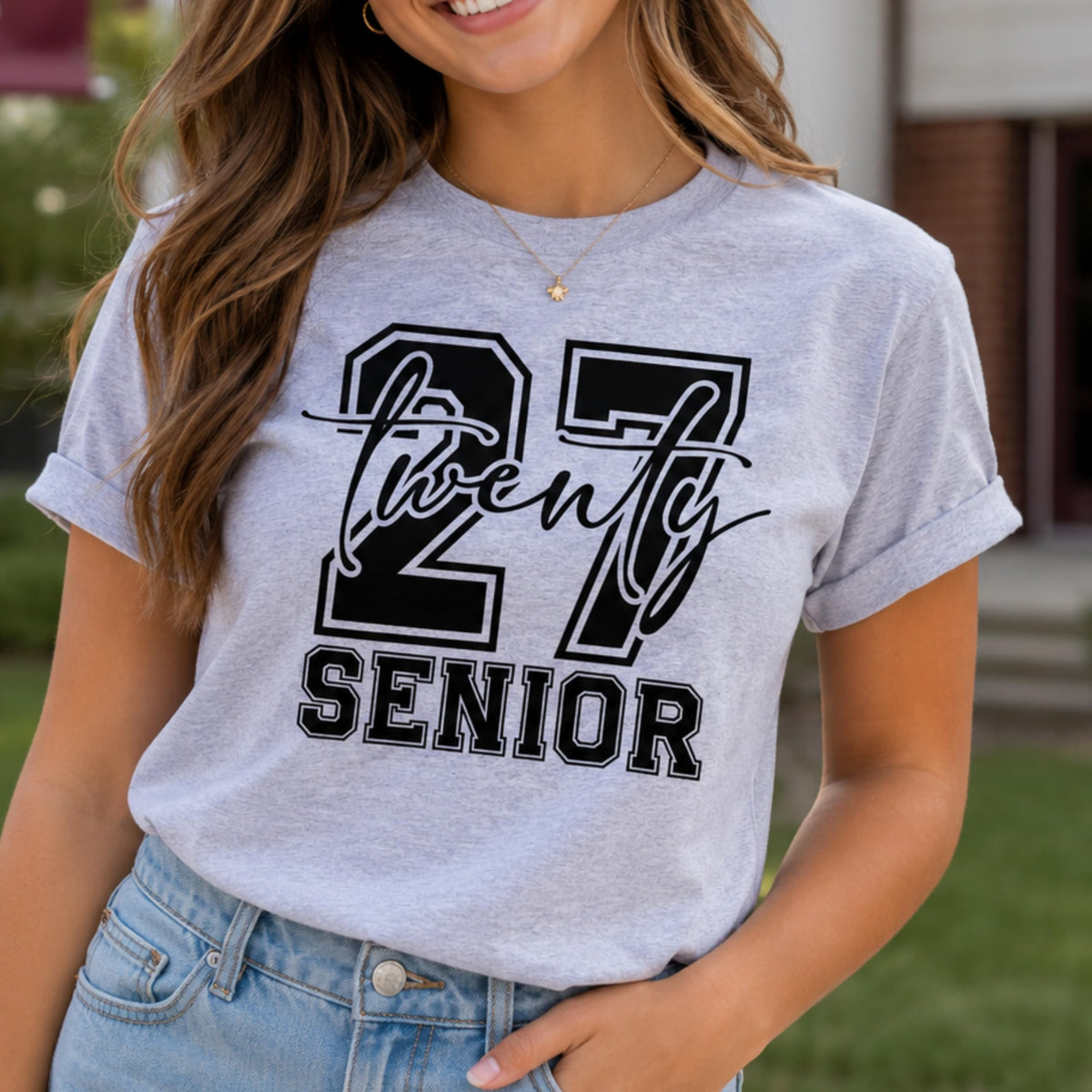 World and Space Senior 2027 T-Shirt for Teen Girls, Class of 2027 Graduation Tee, Trendy Senior Year Outfit