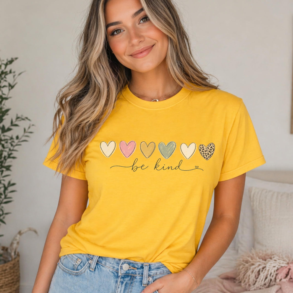 Be Kind Shirt for Women, Cute Heart Graphic Tee, Inspirational Kindness, Aesthetic Vintage Style, Casual for Teens