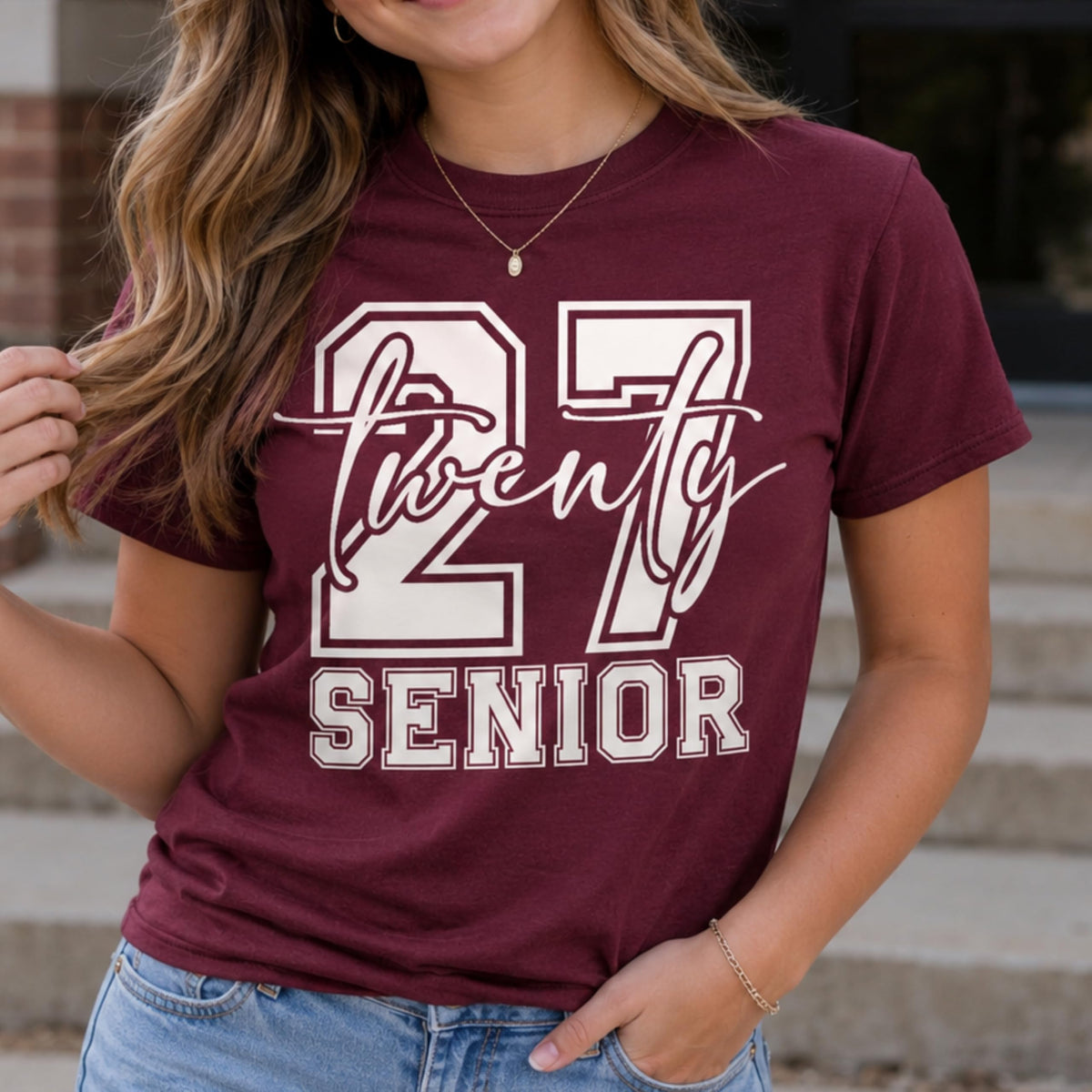 World and Space Senior 2027 T-Shirt for Teen Girls, Class of 2027 Graduation Tee, Trendy Senior Year Outfit
