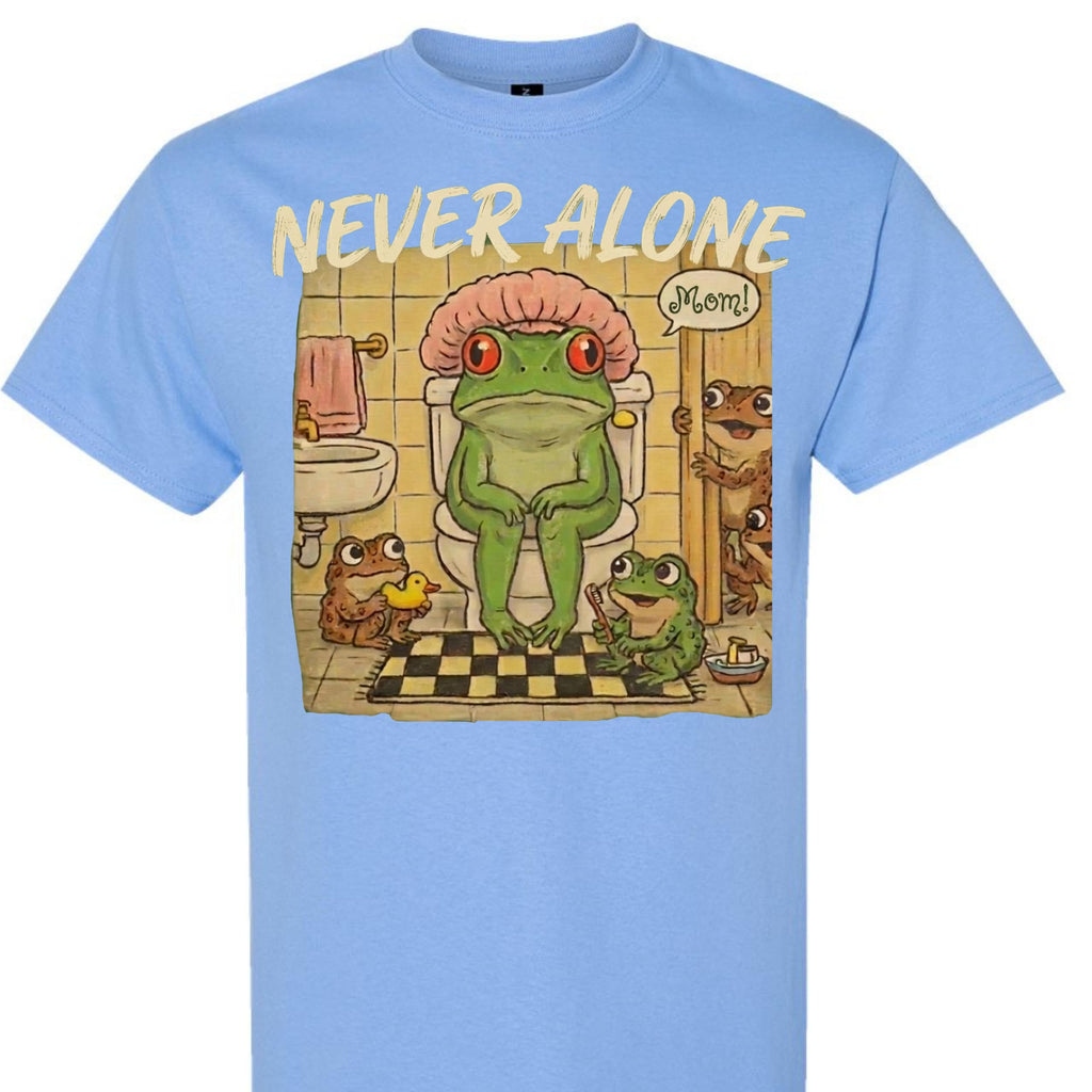 Never Alone Frog Mom Funny Graphic T-Shirt for Women