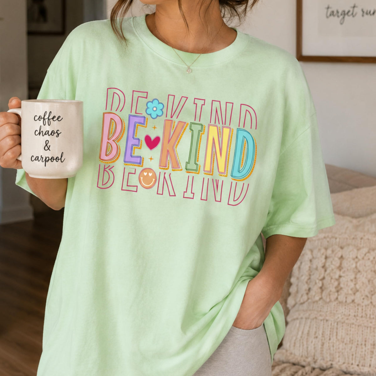 Be Kind Shirt for Women Men, Retro Kindness Graphic Tee, Inspirational Positive Quote, Positiveness