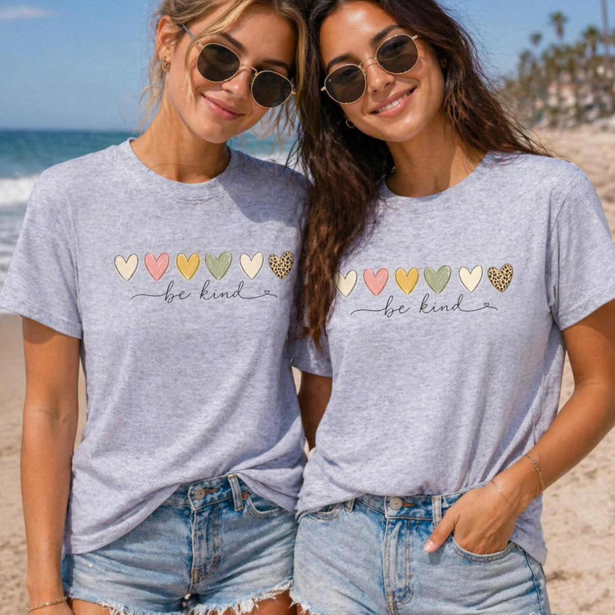 Be Kind Shirt for Women, Cute Heart Graphic Tee, Inspirational Kindness, Aesthetic Vintage Style, Casual for Teens