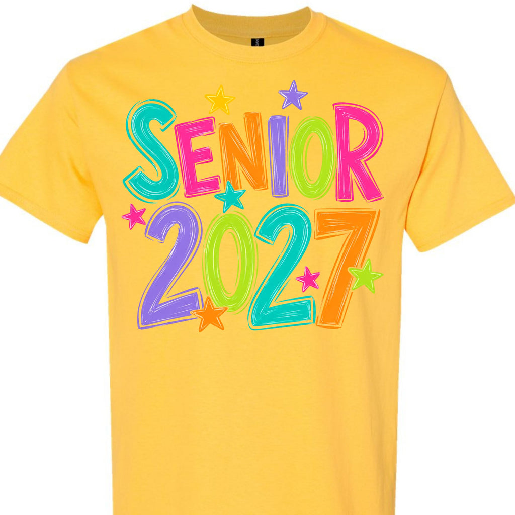 Senior 2027 Class of 2027 Colorful Graduation Graphic T-Shirt