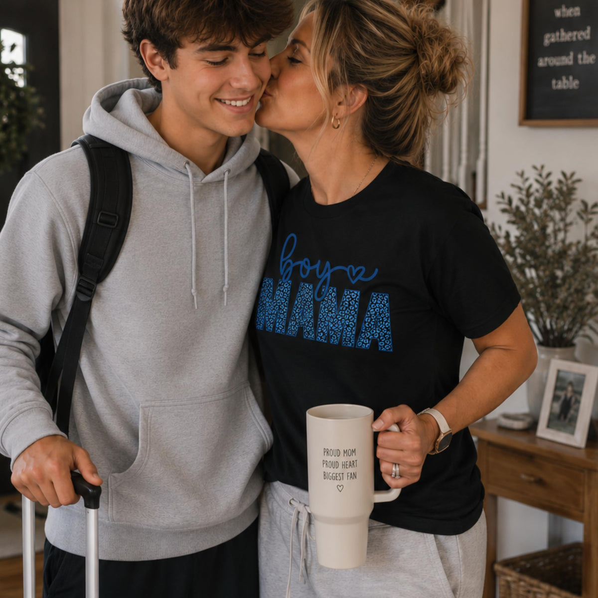 World and Space Boy Mom Shirt, Cute Graphic Tee for Women, Trendy Motherhood Style